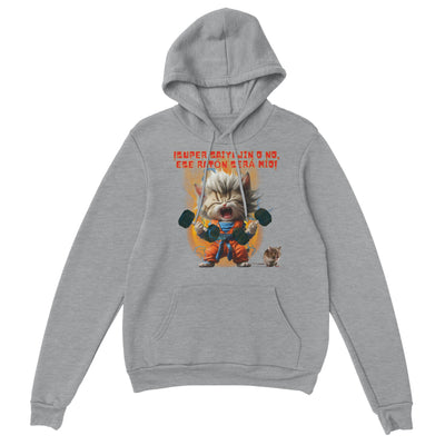 Sudadera con Capucha Unisex Estampado de Gato "Fuerza Felina Saiyajin" Michilandia | La tienda online de los fans de gatos