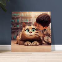 Panel de madera impresión de gato 