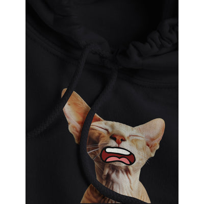 Sudadera con Capucha Unisex Estampado de Gato "Sphynx Somnoliento" Michilandia