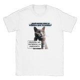 Camiseta unisex estampado de gato "No Entiendo la Pregunta"