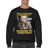 Sudadera unisex estampado de gato "Caballero del Sofá" Michilandia | La tienda online de los amantes de gatos