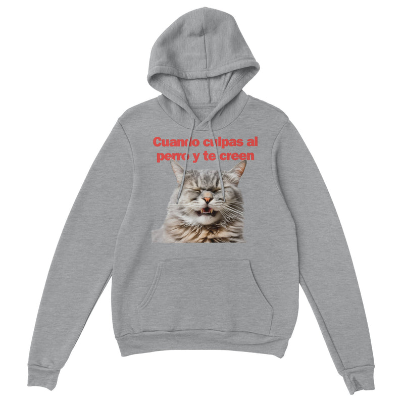 Sudadera con Capucha Unisex Estampado de Gato "Risa Culpable" Michilandia | La tienda online de los fans de gatos