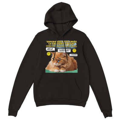 Sudadera con Capucha Unisex Estampado de Gato 