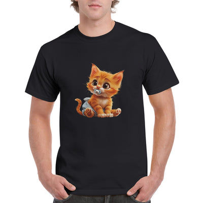 Camiseta Unisex Estampado de Gato "Miau en Pañales" Michilandia