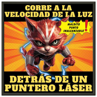 Póster Semibrillante de Gato con Marco Metal "Flash Cat" Michilandia | La tienda online de los amantes de gatos