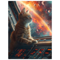 Panel de aluminio impresión de gato "Aventura Galáctica Felina" Michilandia | La tienda online de los fans de gatos