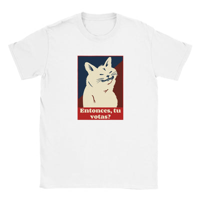 Camiseta Junior Unisex Estampado de Gato "Miau de Votante" Michilandia