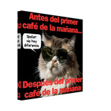 Lienzo de gato "Amanecer Grumpy" Michilandia | La tienda online de los fans de gatos