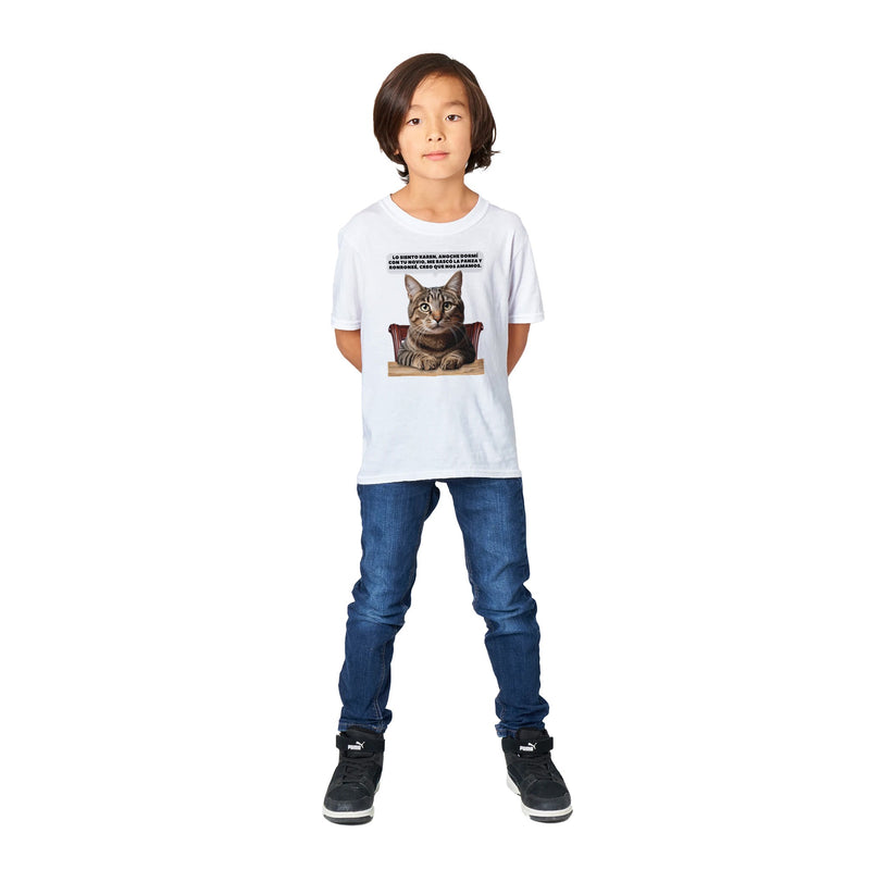 Camiseta Junior Unisex Estampado de Gato "Confesión Incomoda" Michilandia | La tienda online de los fans de gatos