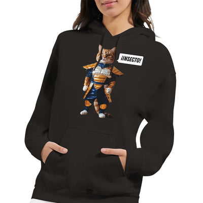 Sudadera con Capucha Unisex Estampado de Gato "Vegeta Gatuno" Michilandia