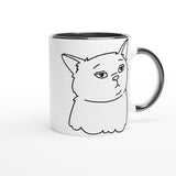 Taza Bicolor con Impresión de Gato "Aburrimiento Felino" Michilandia