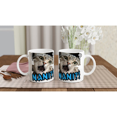 Taza Blanca con Impresión de Gato 