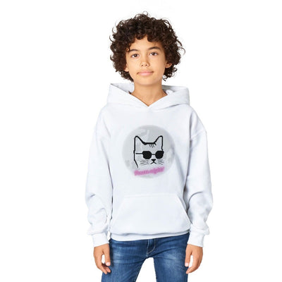 Sudadera con capucha júnior estampado de gato 