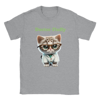 Camiseta unisex estampado de gato "Doctor Fluffy" Gelato