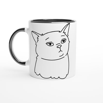 Taza Bicolor con Impresión de Gato 