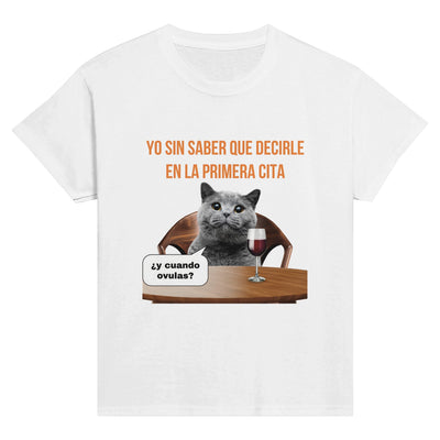 Camiseta Junior Unisex Estampado de Gato 