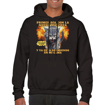 Sudadera con Capucha Unisex Estampado de Gato 