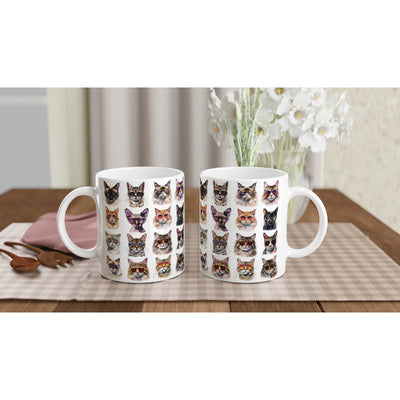 Taza Blanca con Impresión de Gato 