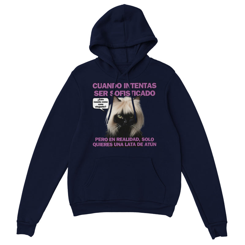 Sudadera con Capucha Unisex Estampado de Gato "Elegancia Gatuna" Michilandia | La tienda online de los fans de gatos