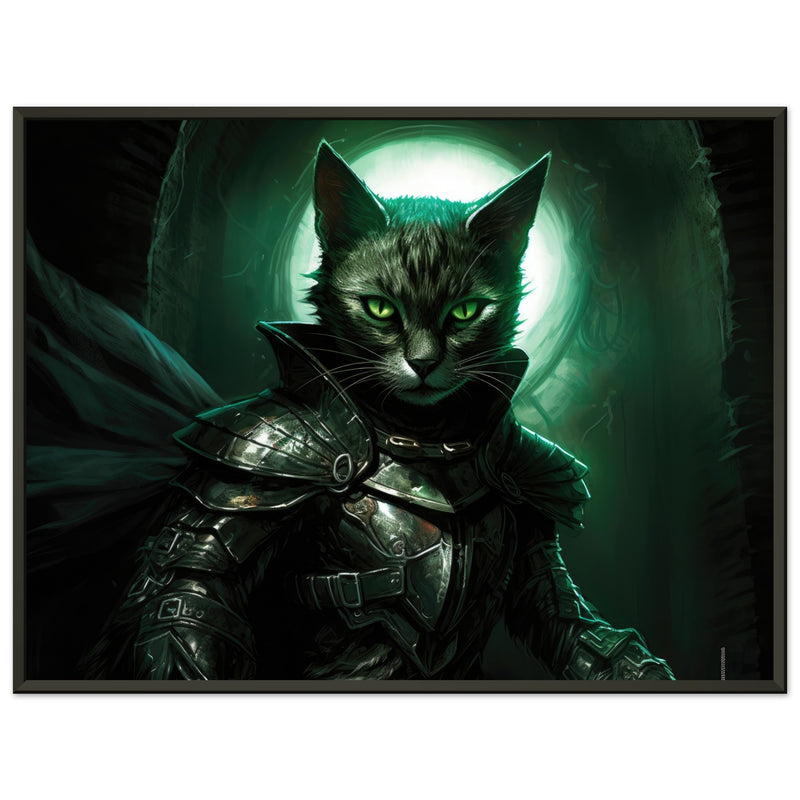 Póster semibrillante de gato con marco metal 