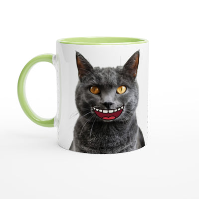 Taza Bicolor con Impresión de Gato "Sonrisa Cartoon" Michilandia