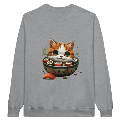 Sudadera Unisex Estampado de Gato "Sushi y Ronroneos" Michilandia | La tienda online de los fans de gatos