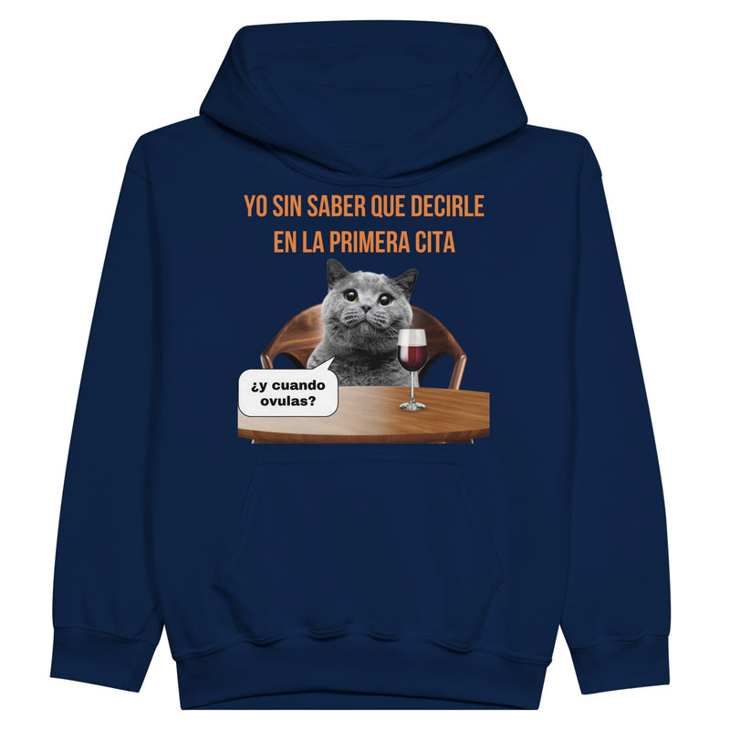 Sudadera con capucha júnior estampado de gato "Rompehielos" Michilandia