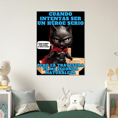 Panel de aluminio impresión de gato "Capa y Travesuras" Michilandia | La tienda online de los fans de gatos