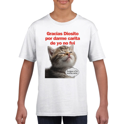 Camiseta Junior Unisex Estampado de Gato 