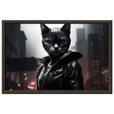 Póster semibrillante de gato con marco metal "Catpurr de Gotham" Gelato