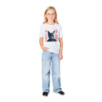 Camiseta Junior Unisex Estampado de Gato "El Caballero Gatuno" Michilandia