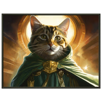 Póster semibrillante de gato con marco metal 