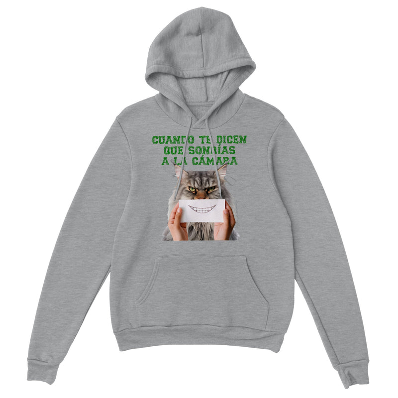 Sudadera con capucha unisex estampado de gato "Sonrisa Obligada" Gelato