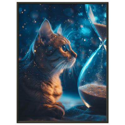 Póster Semibrillante de Gato con Marco Metal 