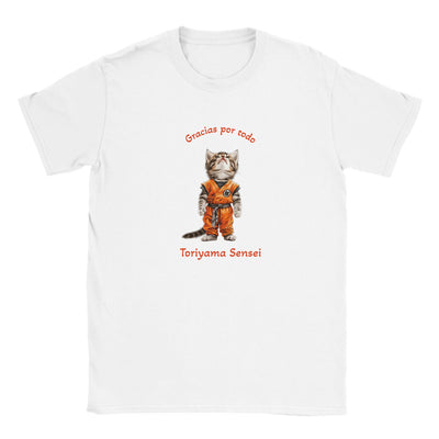 Camiseta Junior Unisex Estampado de Gato "Tributo a Toriyama" Michilandia