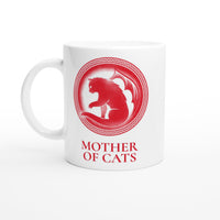 Taza Blanca con Impresión de Gato "Madre de Gatos" Michilandia