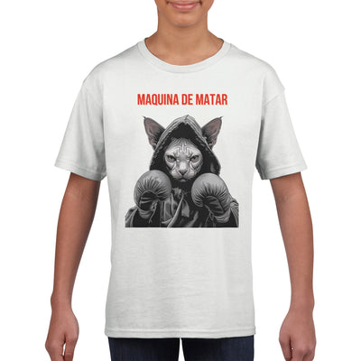 Camiseta Junior Unisex Estampado de Gato 