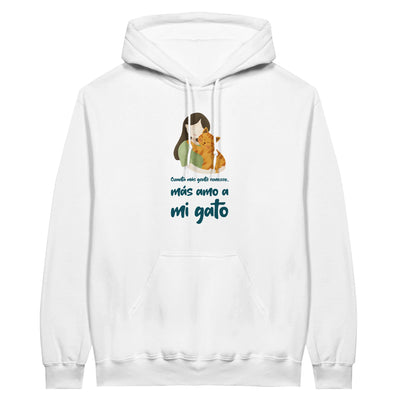 Sudadera con Capucha Unisex Estampado de Gato "Amor Gatuno" Michilandia