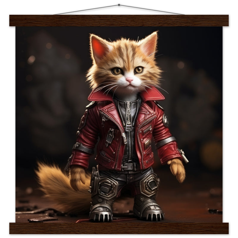 Póster semibrillante de gato con colgador "Michi Star Lord" Gelato