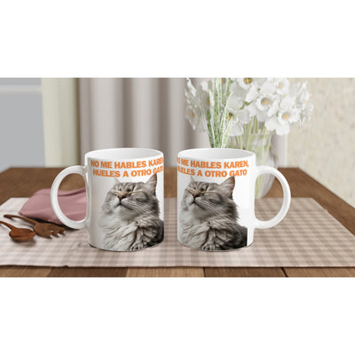 Taza Blanca con Impresión de Gato 