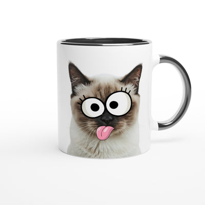 Taza Bicolor con Impresión de Gato "Birmano Travieso" Michilandia