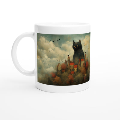 Taza Blanca con Impresión de Gato 