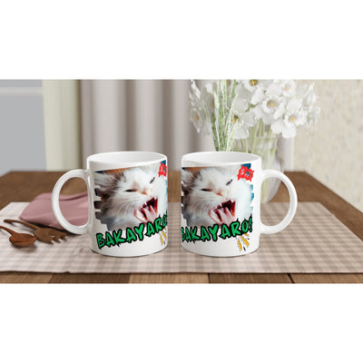 Taza Blanca con Impresión de Gato 