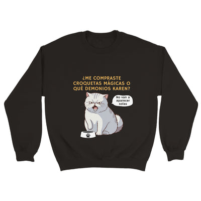 Sudadera Unisex Estampado de Gato "Croquetas Mágicas" Michilandia | La tienda online de los fans de gatos