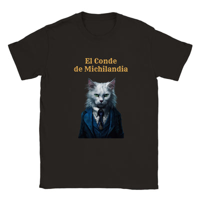 Camiseta unisex estampado de gato "El Conde de Michilandia" Gelato