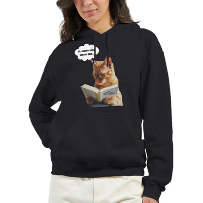 Sudadera con Capucha Unisex Estampado de Gato 