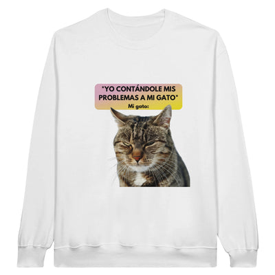 Sudadera Unisex Estampado de Gato "Miau Indiferente" Michilandia