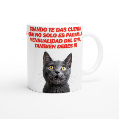 Taza Blanca con Impresión de Gato "Membership" Michilandia | La tienda online de los fans de gatos