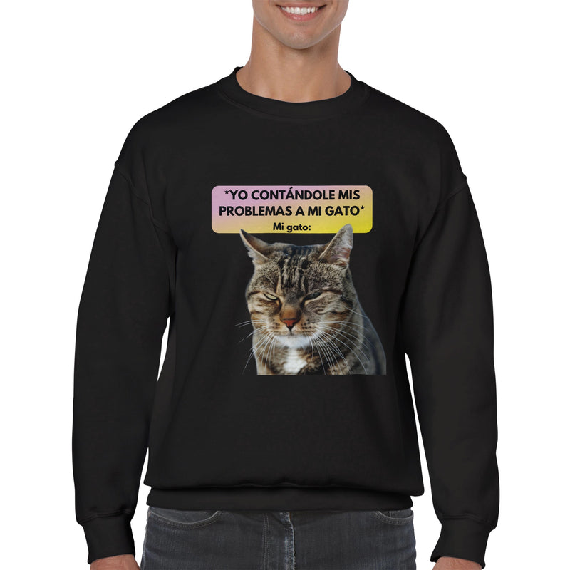 Sudadera Unisex Estampado de Gato "Miau Indiferente" Michilandia