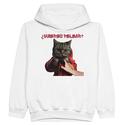 Sudadera con capucha júnior estampado de gato 